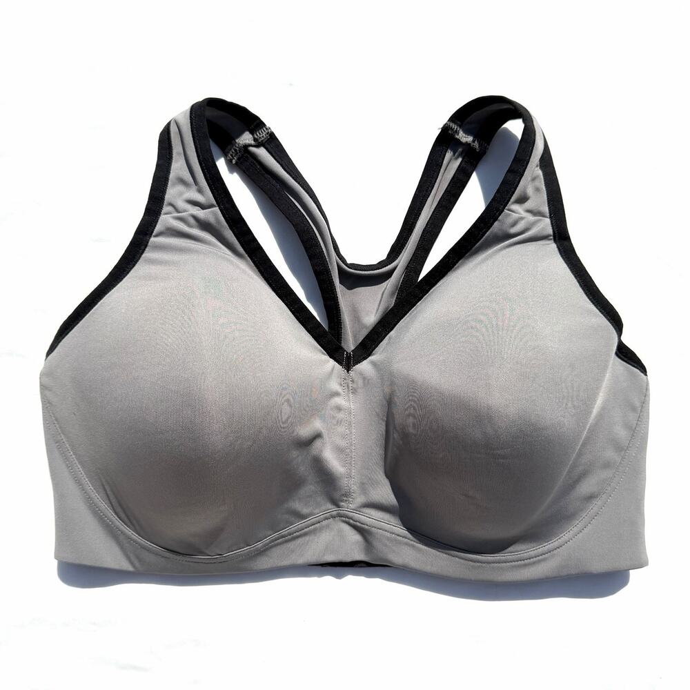 Natori Power Yogi Sports Bra 38DD Gray Black Underwire